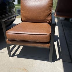 Faux Leather Lounge Chair