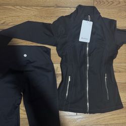 Lululemon Define Luon Jacket & Pants Set Black Size Small Athletic Sweatsuit