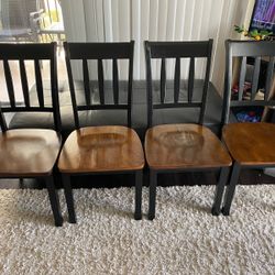 Set of 4 Wooden Dining Chairs