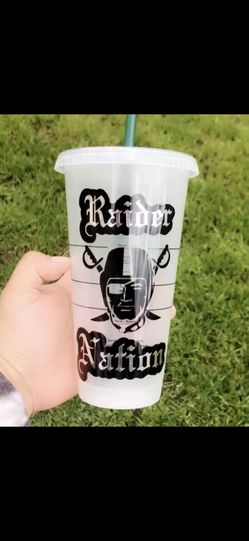 STARBUCKS CUPS. RAIDERS 🖤🤍🖤🤍🖤🤍🖤