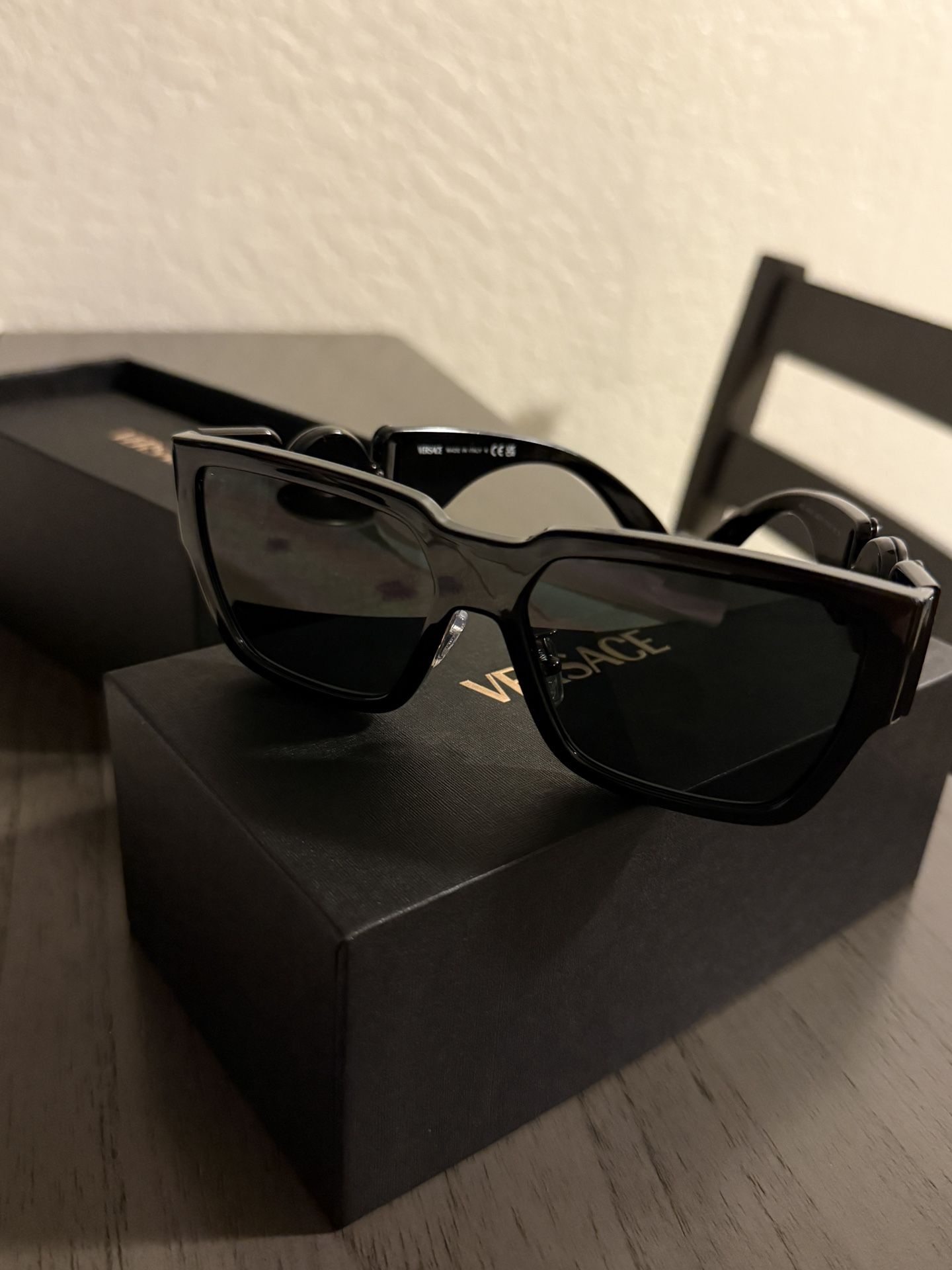 black versace shades