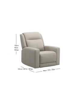 Light Gray Leather Recliner Chair