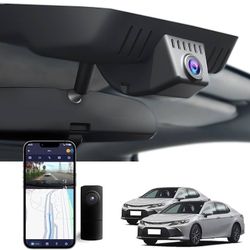 Front 4K & Rear 1080P Dash Cam for Toyota Camry 2021 2022 2023 2024,Hybrid LE L SE XSE XLE TRD (Gen8/XV70),Easy Installation,OEM-Style,Loop Recording,