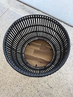 Black Woven Rattan plant stand