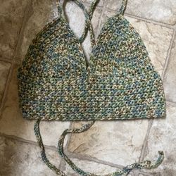 Hand Made Camo Crop Top Corset Back 