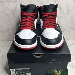 Air Jordan 1 Mid “Gym Red Black Toe” Size 12.5 Worn 1x / Tried On  Og All  