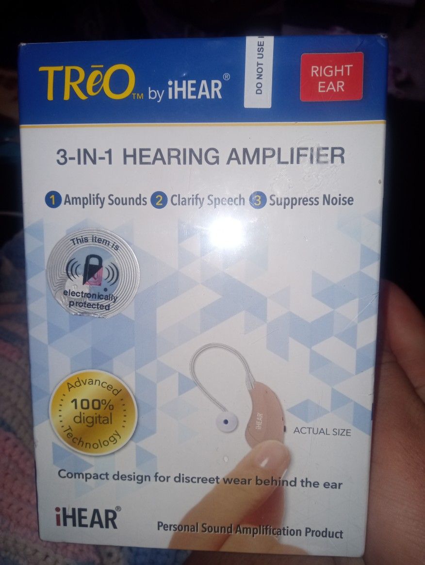 Brand New Treo By Ihear 3 In 1 Hearing Amplifier RIGHT EAR