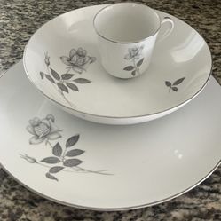 Rose Plate, Bowl, Tea Cup 