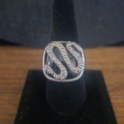 Genuine Black Onyx & Marcasite Ring