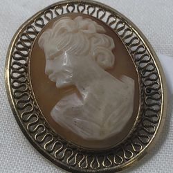 14KGold Filled Cameo Brooch