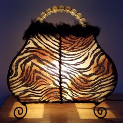 Tiger Print Purse Lamp 