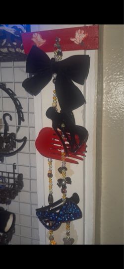 Handmade Wooden Hair Clip Holder | Beaded Hair Accessory Organizer | Wall Hanging for Bows, Clips & Scrunchies | Nursery & Girls Room Decor