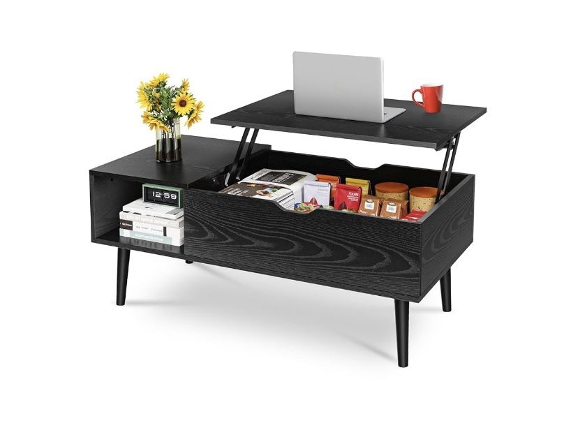 Black Lift Top Coffee Table. New In Box. $60