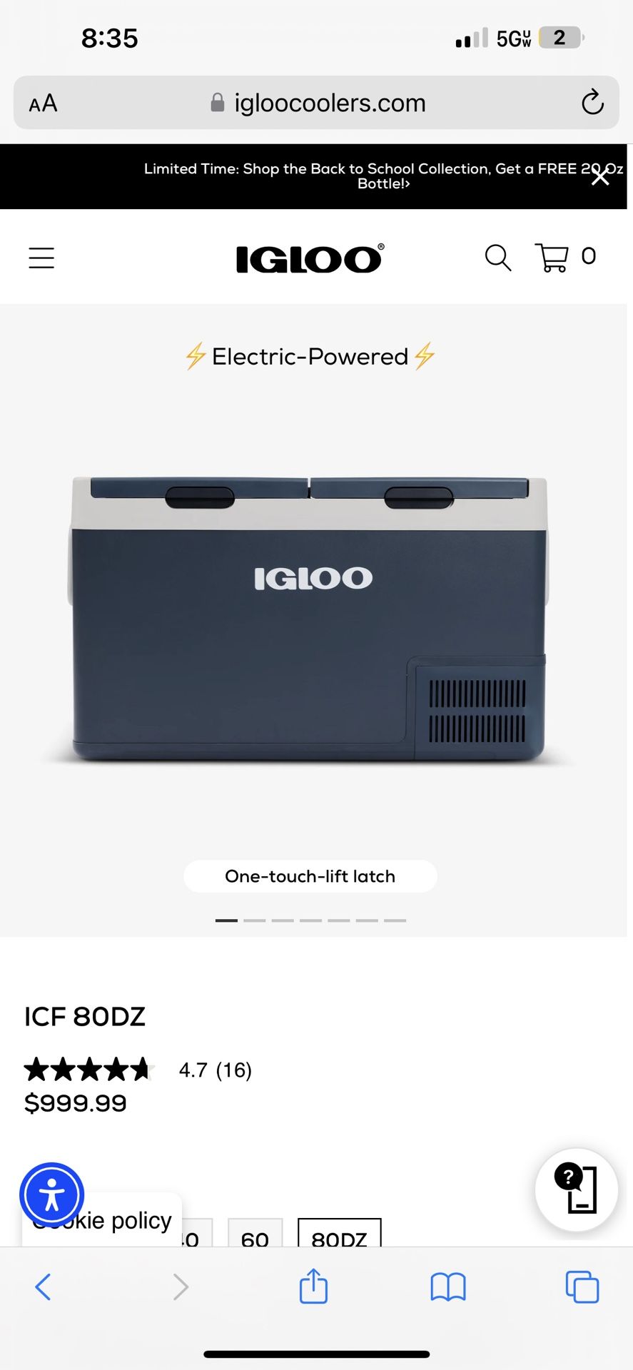 Igloo Cooler 80 Dz