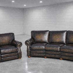 Designer Leather Sofa and Chair
