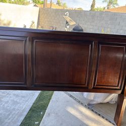 Solid Wood Cal King Size Sleigh Bed Headboard – Rich Cherry/Walnut Finish