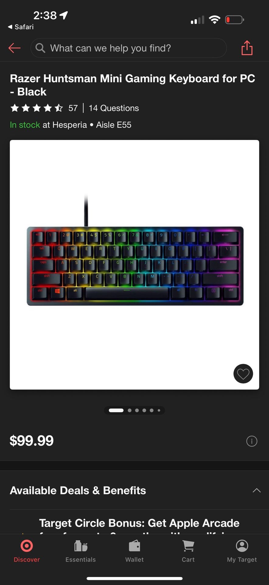 Razer Huntsman Mini Gaming Keyboard for PC - Black