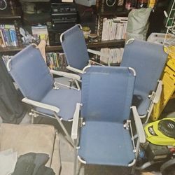 Blue Folding Chairs (4)