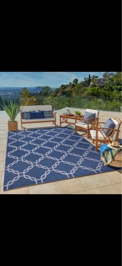 Indoor/Outdoor Rug - Blue color, 7 ft. 10 in. x 10 ft
