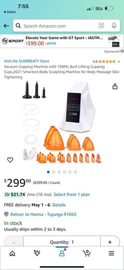 Vacuum Cupping Machine with 150ML Butt Lifting Cupping Cups,2021 Smartest Body Sculpting Machine for Body Massage Skin Tightening