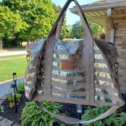 PINK Sequin And Taupe Duffle Bag