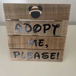 Animal Birthday Party Adopt Me Sign Wood 