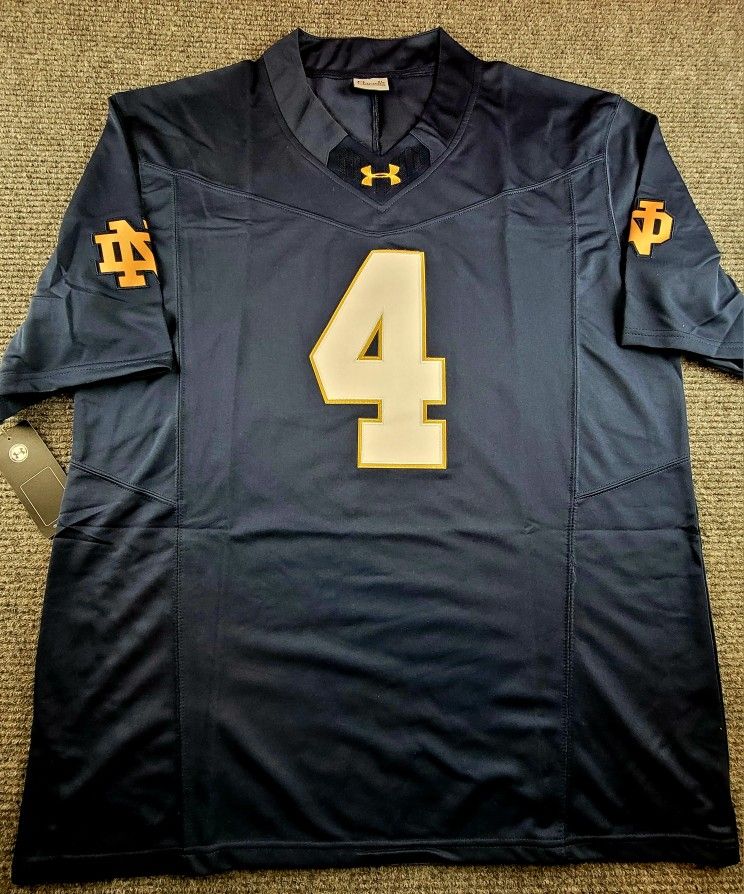 Notre Dame Fighting Irish Jeremiah Love Home Blue Gold Large-2XL Stitched