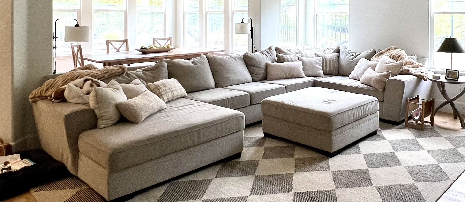 3 Piece Sectional Couch With Ottoman