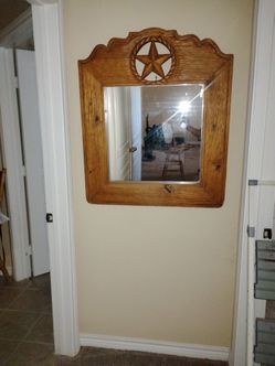 Vintage pine wall mirror