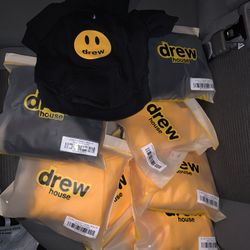 Drew House Dawg Mascot Hoodie Black Yellow Size S, M, L