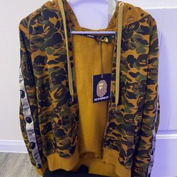 Bape x Mcm Camo Zip Hoodie