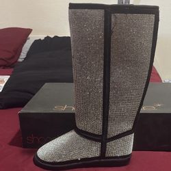 Shoe Dazzle - Black Glitter Boots
