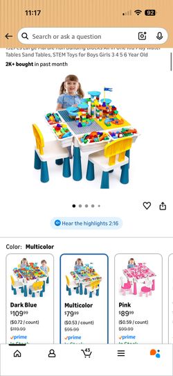 Building Block And Study Table With 2 Chairs 