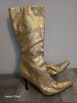 Gold glitter shoes boots size 11