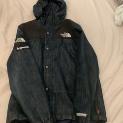 The North Face Supreme Denim Parka Jacket Sz M