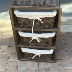 Wicker Drawers Storage Small Dresser 14.5x12.5 h 24