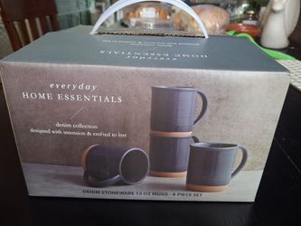 denim stoneware 12 oz mugs
