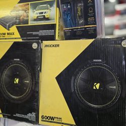 2-12" KICKER SUBWOOFER Amplifier Wiring kits 