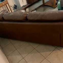 Brown Leather Couch