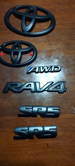Blackout Emblem Overlay Kit For 2019-2025 Toyota Rav4 Hybrid Limited AWD