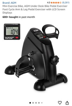 Mini Exercise Bike, AGM Under Desk Bike Pedal Exerciser Foot Cycle Arm & Leg Pedal Exerciser with LCD Screen display