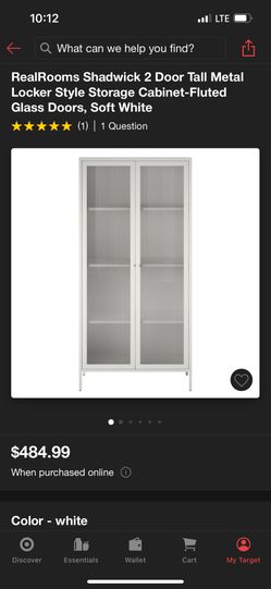 2 Door Tall Metal Locker Style Storage Cabinet-Fluted Glass Doors, Soft White