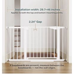 Cumbor 29.7-46" Baby Gate for Stairs, Auto Close Dog Gate for Doorways