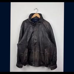 NAUTICA SOFT BLACK LEATHER JACKET SIZE LARGE / MEN'S 38 - MSRP: $275 