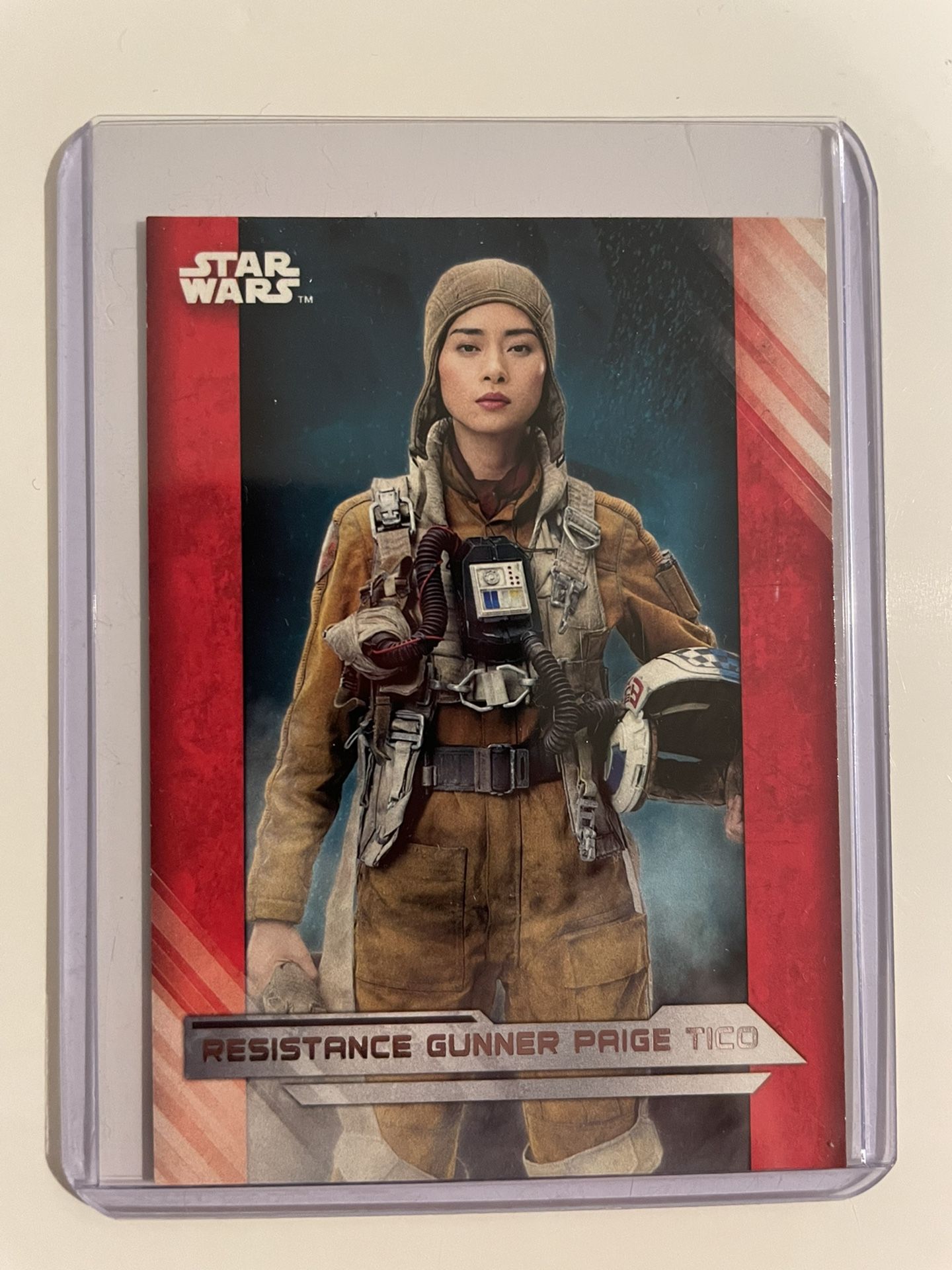 2017 Topps Star Wars #19 Resistance Gunner Paige Tico W/Plastic Protector