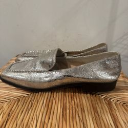 Dolce Vita Metallic Silver Loafers Size 7