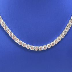 925 Sterling Silver CZ 16” Tennis Necklace 29.00g 4.5mm 187503