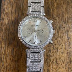 NWOT “Genoa Silver Rhinestones Watch”