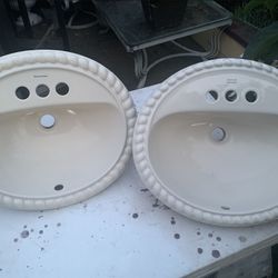 Two Beautiful Sinks Color Pearl Are Large Almost New Condition 