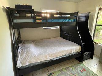 Bunk bed, twin over full. Without mattresses